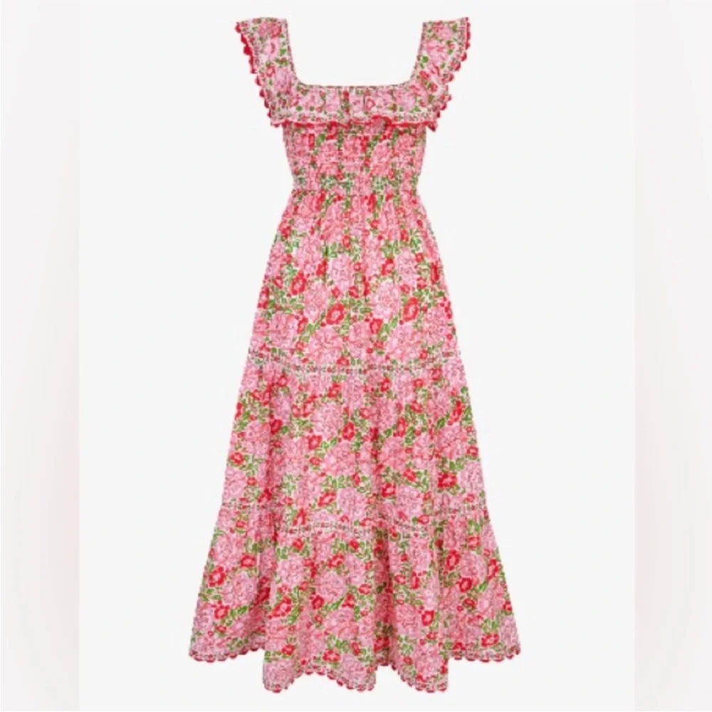 Tuckernuck Pink City Prints Sweet Hibiscus Carrie Floral Dress Size Medium - Picture 4 of 9